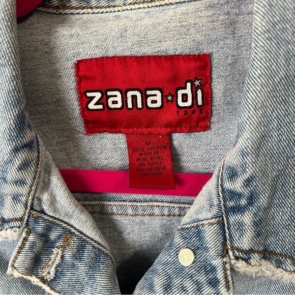 Y2K Zana-di Light Blue Denim Jacket Medium - Picture 2 of 6